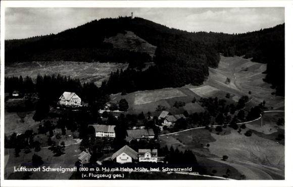 Postcard Schweigmatt Raitbach Schopfheim in Baden, aerial photograph, Hohe Möhr