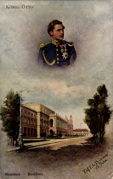 Kunstenaar Ak Donadini, Antonio Ermenegildo, München Beieren, residentie, koning Otto, portret
