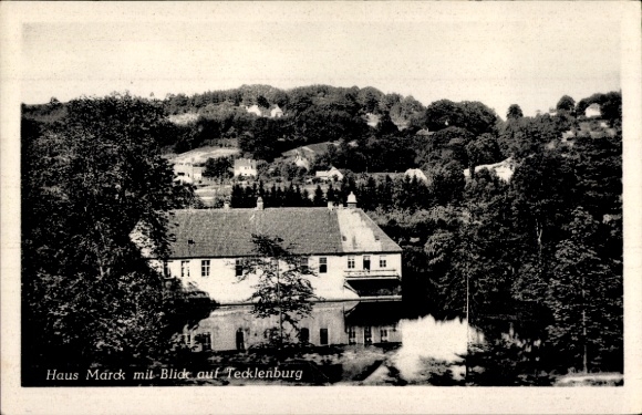Postcard Tecklenburg, partial view, Haus Marck