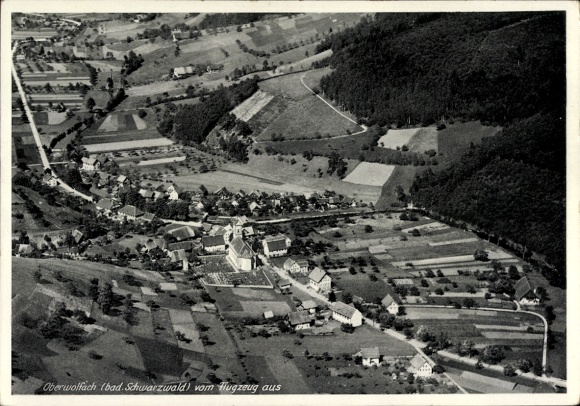 Postcard Oberwolfach in the Black Forest, aerial photograph