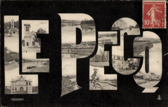 Postcard Le Pecq Yvelines, detailed views, church
