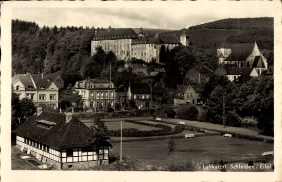 Postcard Schleiden in the Eifel, climatic health resort Eifel, historical architecture, green surroundings