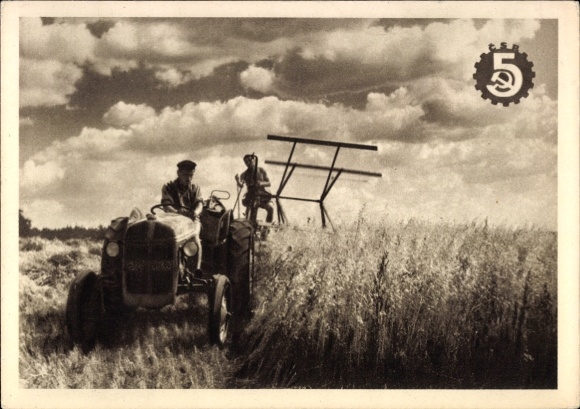 Ak Landwirtschaft, Ackerarbeit, Traktor, Bauern