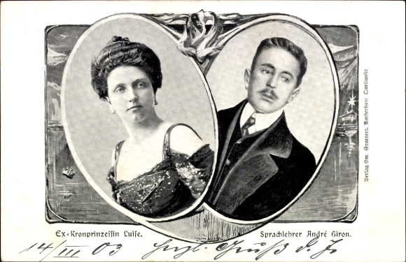 Ak Kronprinzessin Luise von Sachsen, Luise von Österreich Toskana, Sprachlehrer André Giron