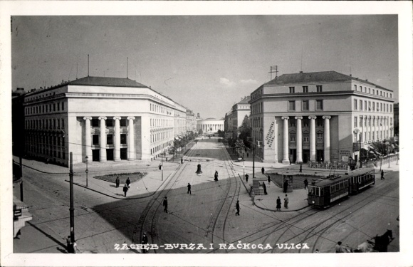 Photo Postcard Zagreb Croatia, Burza i Rackoca Ulica