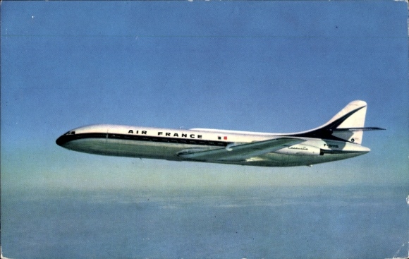 Postcard French passenger aircraft, Air France, Caravelle