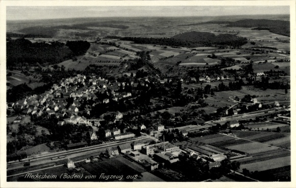 Postcard Meckesheim in Baden Kurpfalz, aerial photograph