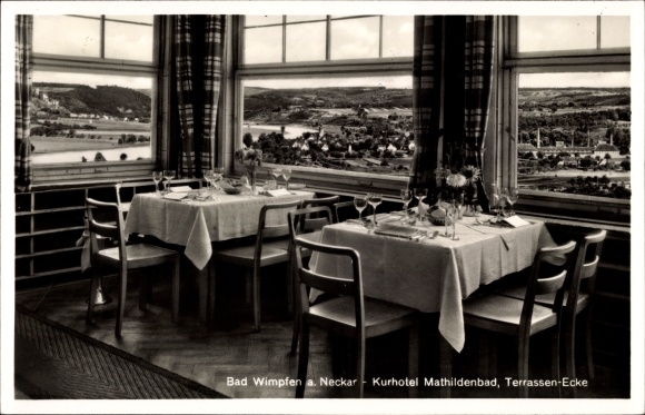Postcard Bad Wimpfen Neckar, Kurhotel Mathildenbad, terrace
