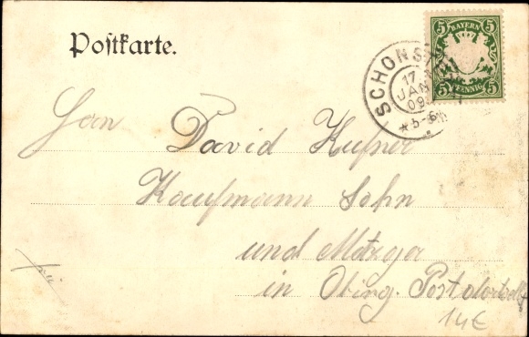 Passepartout Postcard Schonstett Schonstätt Upper Bavaria, Fernblick zum Ort, Carriage