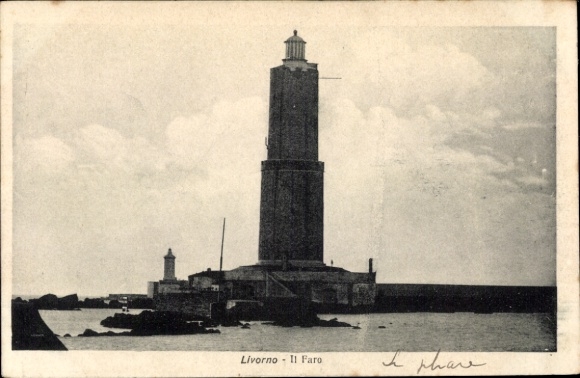 Postcard Livorno Toscana, lighthouse