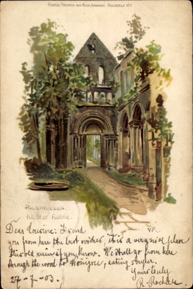 Künstler Ak Paulinzella Rottenbach Königsee in Thüringen, Klosterruine