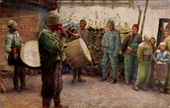 Postcard World War 1914-1916, Albanian Musicians