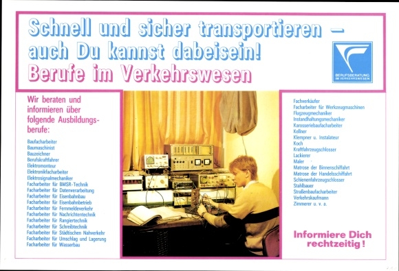 GDR timetable career advice in transport, Reichsbahn, tram, ships around 1980