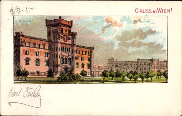 Chromo-Litho Vienna 3. Landstrasse, view from the arsenal