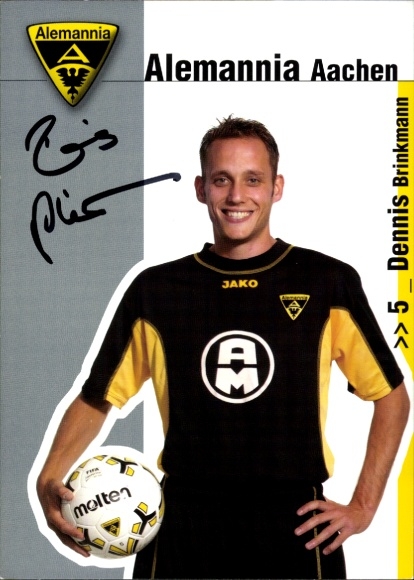Autogrammkarte Fußballer Dennis Brinkmann, Alemannia Aachen, Autogramm