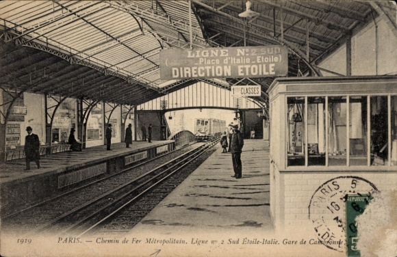 PC Paris XV Vaugirard, Metropolitan Railway, line 2 South Etoile Italy