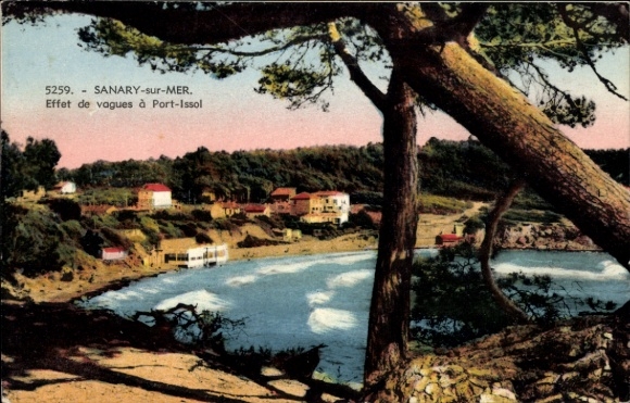 Postcard Sanary sur Mer Var, Effet de vagues a Port Issol