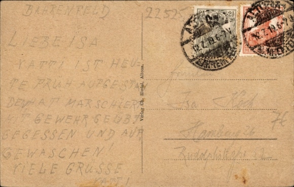 Postcard Hamburg Altona Bahrenfeld, New Artillery Barracks