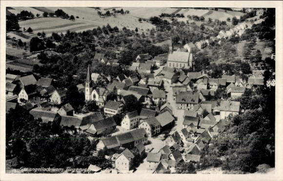 Postcard Gauangelloch Leimen in Baden, aerial photograph