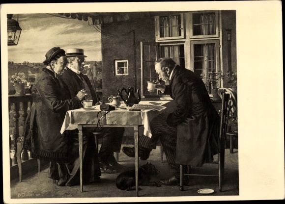 Artist PC Philippi, Peter, In the summer freshness, HDK 572, coffee on the terrace