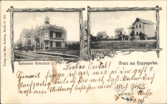 Passepartout Postcard Hoppegarten in Brandenburg, Restaurant Gottschalk