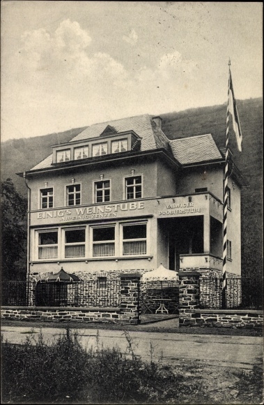 Postcard Valwig on the Moselle, Einigs Weinstube