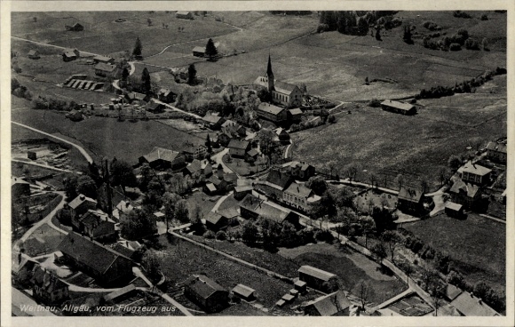 Postcard Weitnau in the Oberallgäu Swabia, aerial photograph
