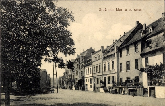 Ak Merl Zell an der Mosel, straatgedeelte