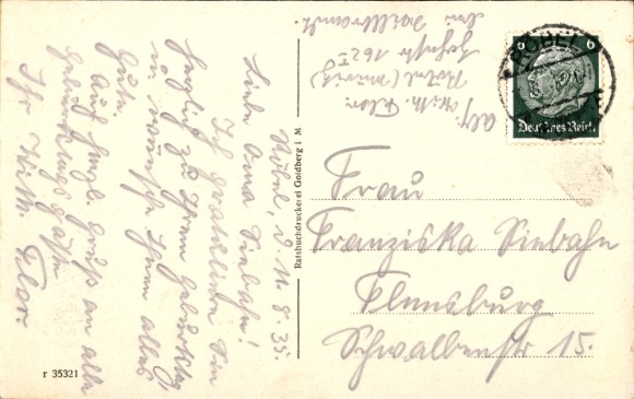 Postcard Goldberg near Parchim, partial view of the town