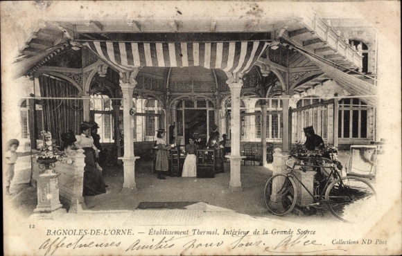 CPA Bagnoles-de-l'Orne Orne, Etablissement Thermal, Interior de la Grande Sorce