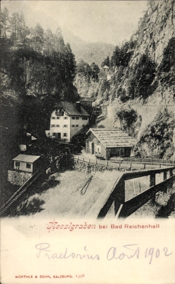 Ak Bad Reichenhall in Oberbayern, Nesselgraben, Nesslgraben