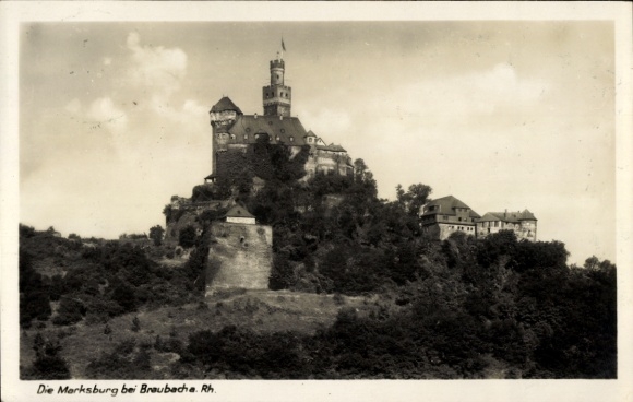 Postcard Braubach am Rhein, Marksburg