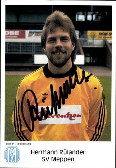 Autogrammkarte Fußballer Hermann Rülander, SV Meppen, Autogramm
