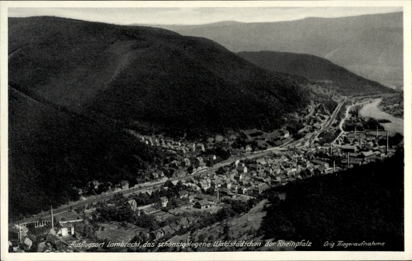 Postcard Lambrecht in der Pfalz, aerial photograph