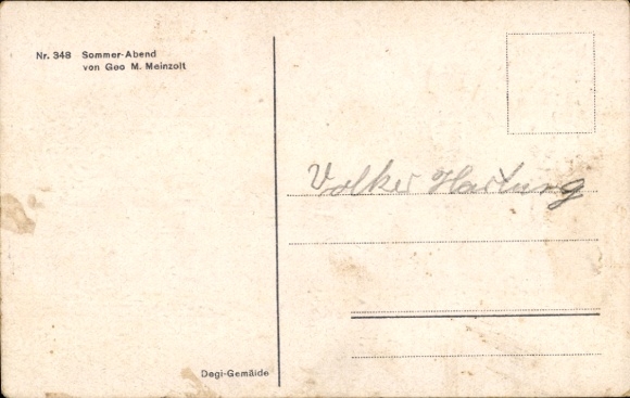 Artist Postcard Meinzolt, Geo M., Summer Evening