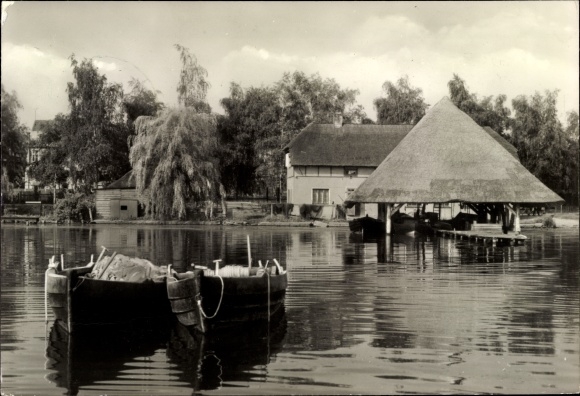 Postcard Krakow am See in Mecklenburg, fisherman&#39;s house