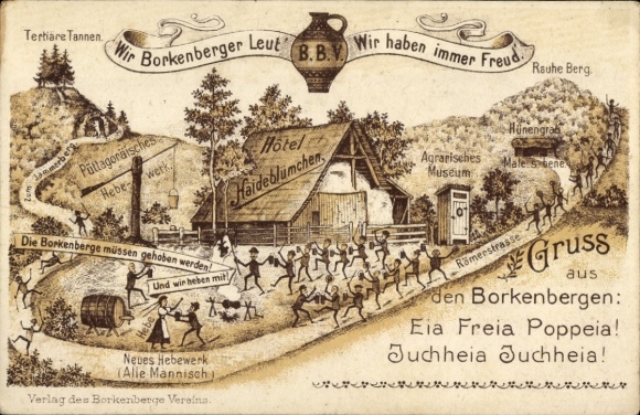 Chromo-Litho Seppenrade Lüdinghausen, Borkenberge Association, We Borkenberger Leut, Hotel Haideblümchen