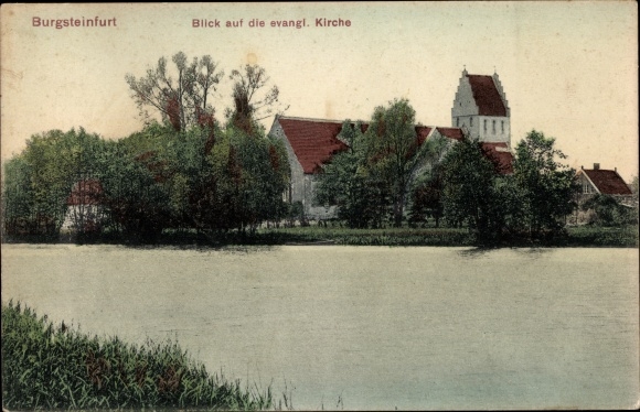 Postcard Burgsteinfurt Steinfurt in Münsterland, view of the Evangelical. Church