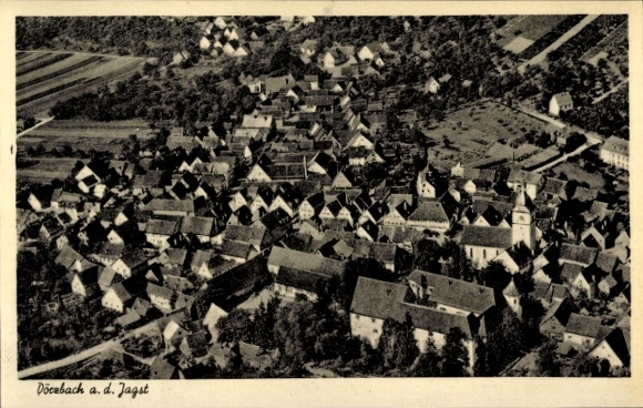 Postcard Dörzbach an der Jagst Württemberg, aerial photograph