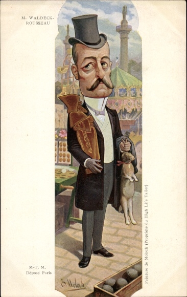 Artist PC Moloch, B., French politician Pierre Waldeck-Rousseau, Dreyfus affair, caricature