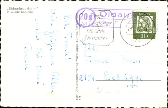 Postcard Oldau Hambuehren in Lower Saxony, Eichenkreuzheim, tent camp, school, chapel