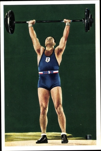 Collection picture Olympia 1936, weight lifter Louis Hostin, Mühlen Franck coffee additive