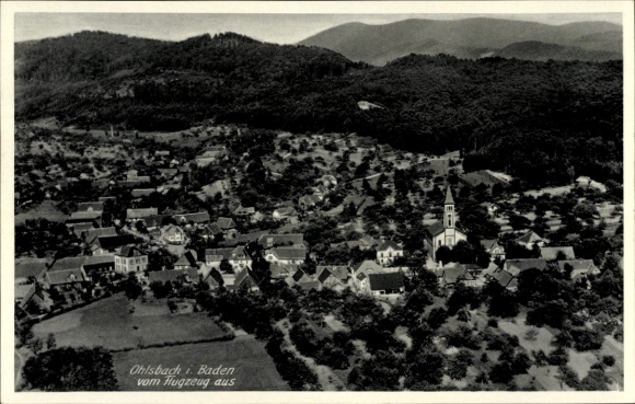 Postcard Olsbach Ohlsbach near Offenburg, from the plane
