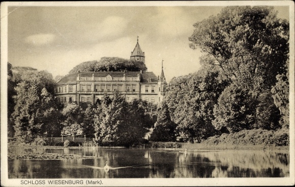 Ak Wiesenburg in der Mark, kasteel, vijver