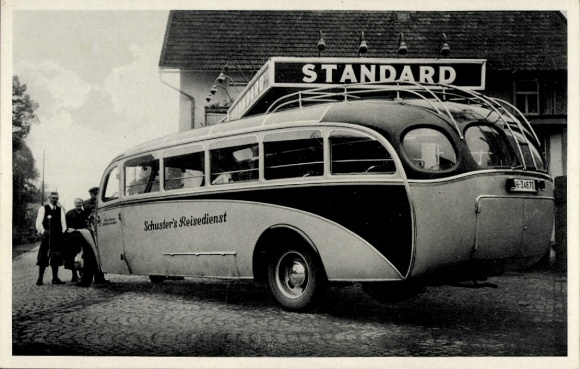 Ak Schwarzach bei Kulmbach Mainleus Oberfranken, Omnibus, Hans Schusters Reisedienst
