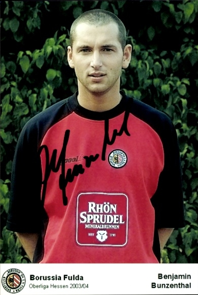 Autogrammkarte Fußballer Benjamin Bunzenthal, SC Borussia Fulda, Autogramm
