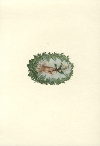 Wafer leaf tendrils, hand with lily of the valley, approx. 7 x 9.5 cm