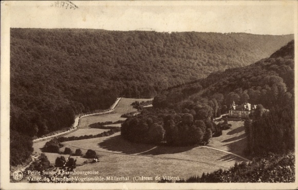 PC Berdorf Luxembourg, landscape view, Chateau de Villers, Petite Suisse, forest area