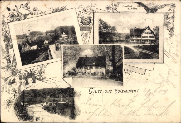 Ak Holzleuten Rückholz in Schwaben Oberallgäu, Gasthof zum Adler