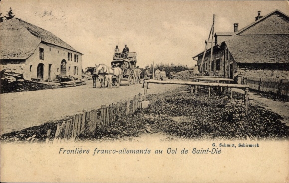 Postcard Saint Dié des Vosges, German-French border